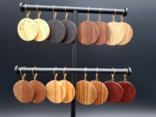 Boucle d'oreilles bois précieux